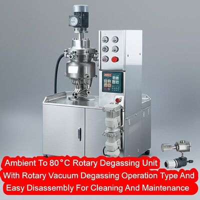 Box Type In-line Rotary Degassing Unit with 100 RPM Rotation Speed, Ambient to 80°C Temperature Range, and Easy Disassembly for Cleaning and Maintenance