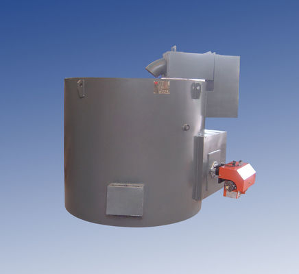 Stationary Type Aluminum Crucible Furnace Silver 800KG Industrial Aluminum Melting Furnace
