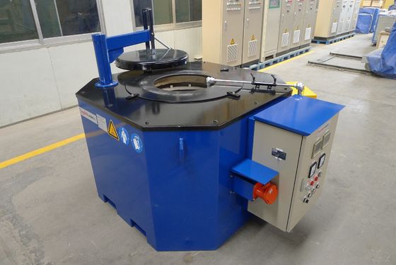1200KG Blue Tilting Electric Crucible Melting Furnace For 280 Kg/H Iron Steel Outshell
